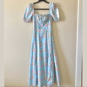 House of CB Tallulah Puff Sleeve Midi Dress (Brand New)